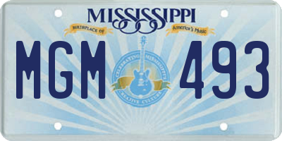 MS license plate MGM493