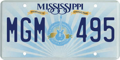 MS license plate MGM495