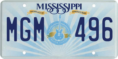 MS license plate MGM496