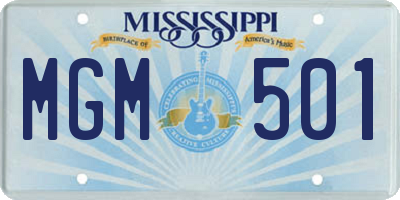 MS license plate MGM501