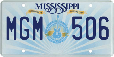 MS license plate MGM506