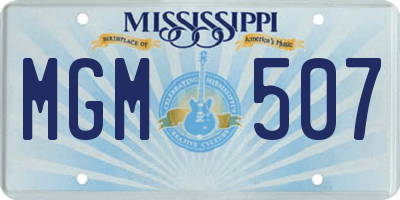 MS license plate MGM507