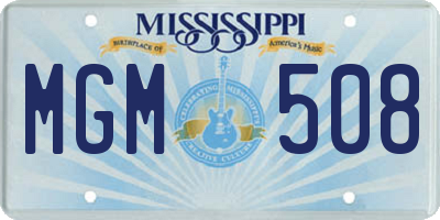 MS license plate MGM508