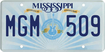 MS license plate MGM509