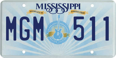 MS license plate MGM511
