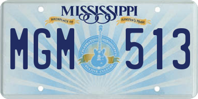 MS license plate MGM513