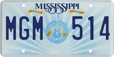 MS license plate MGM514