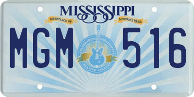 MS license plate MGM516