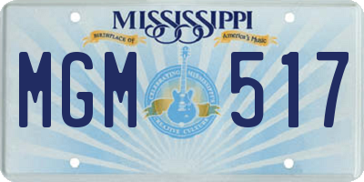 MS license plate MGM517
