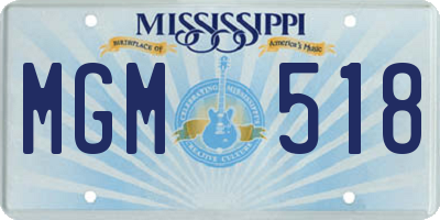 MS license plate MGM518
