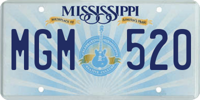 MS license plate MGM520