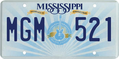 MS license plate MGM521