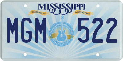 MS license plate MGM522