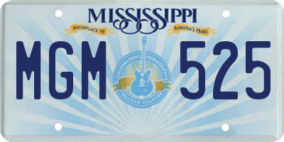 MS license plate MGM525