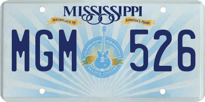 MS license plate MGM526