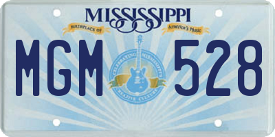 MS license plate MGM528