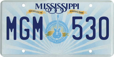 MS license plate MGM530