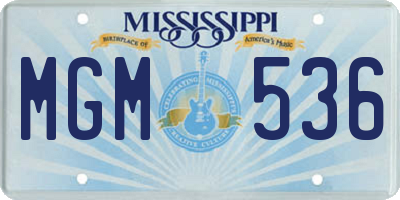 MS license plate MGM536