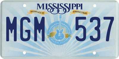 MS license plate MGM537