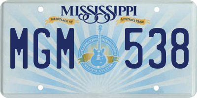 MS license plate MGM538