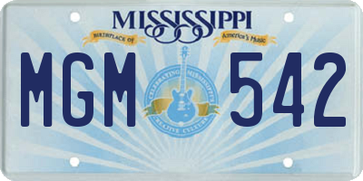 MS license plate MGM542