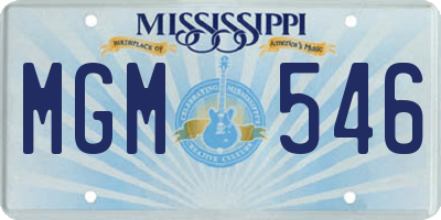 MS license plate MGM546