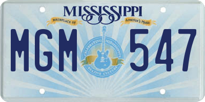 MS license plate MGM547
