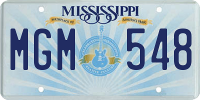 MS license plate MGM548