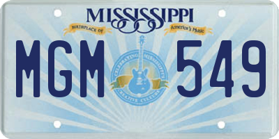 MS license plate MGM549