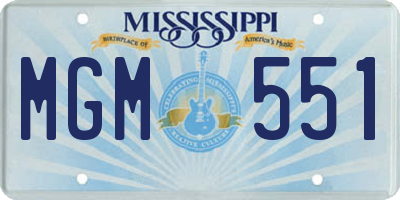 MS license plate MGM551