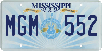 MS license plate MGM552