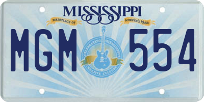 MS license plate MGM554