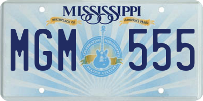 MS license plate MGM555