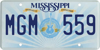 MS license plate MGM559