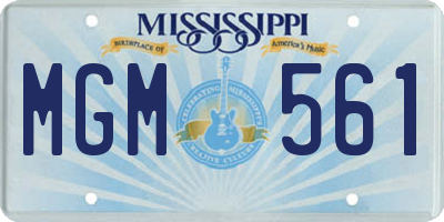 MS license plate MGM561