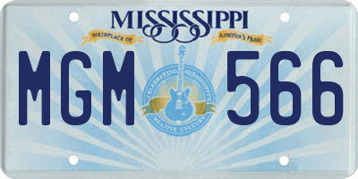 MS license plate MGM566