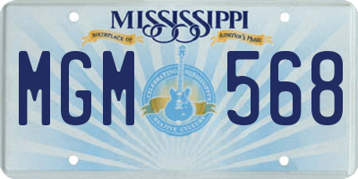 MS license plate MGM568