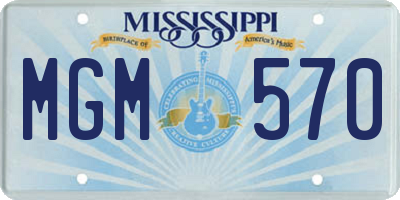 MS license plate MGM570