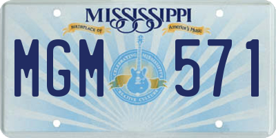 MS license plate MGM571