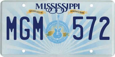 MS license plate MGM572