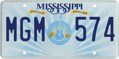 MS license plate MGM574