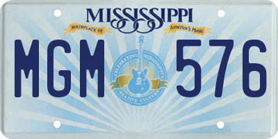 MS license plate MGM576