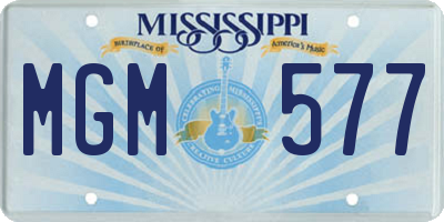 MS license plate MGM577
