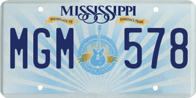 MS license plate MGM578