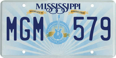 MS license plate MGM579