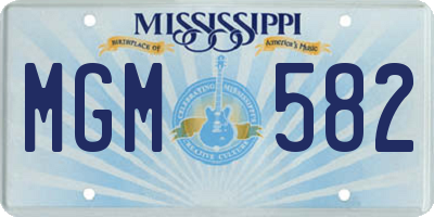 MS license plate MGM582