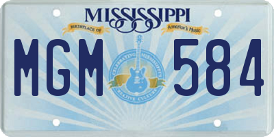 MS license plate MGM584