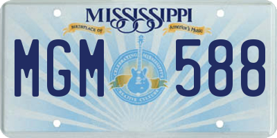 MS license plate MGM588