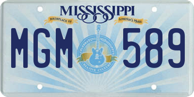 MS license plate MGM589