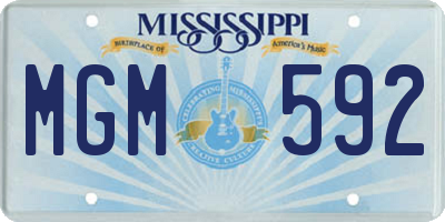 MS license plate MGM592